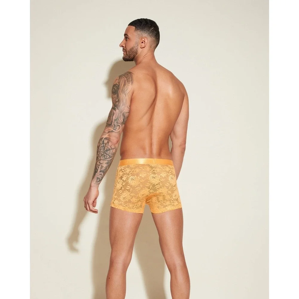 Cosabella Never Say Never Lace Classic Trunk Boxer Brief yellow size S